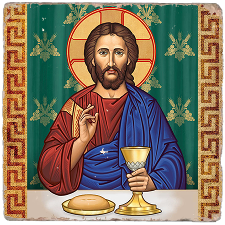 For the Life of the World Icon,Marble Icon,Handmade,Baptism gift,Christian Icon