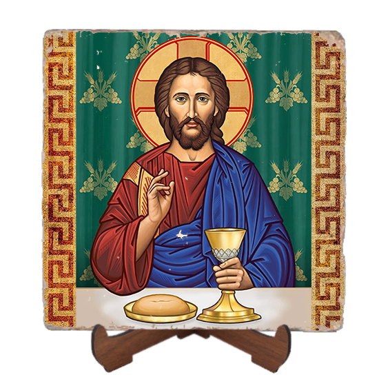 For the Life of the World Icon,Marble Icon,Handmade,Baptism gift,Christian Icon