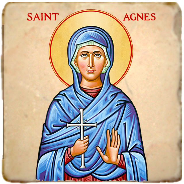 St.Agnes Icon,Women Saint,Marble Icon,Handmade,Prayer gift,Christian Icon