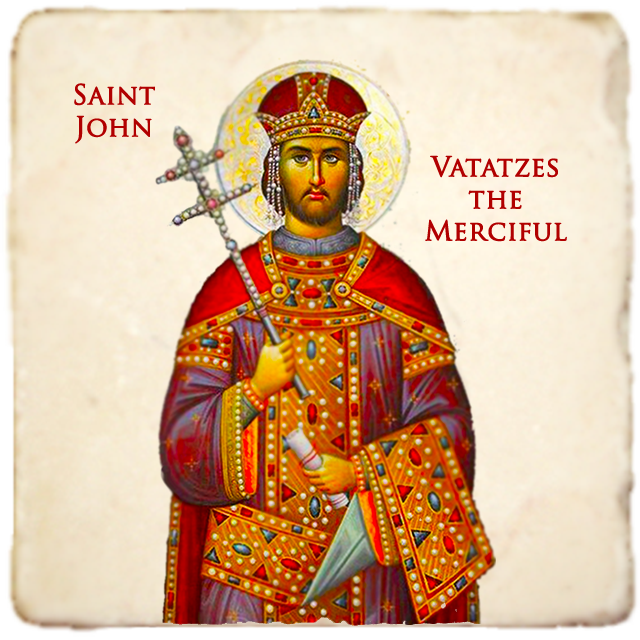 St.John Vatatzes Icon,Men Saints,Marble Icon,Handmade,Prayer gift,Christian Icon