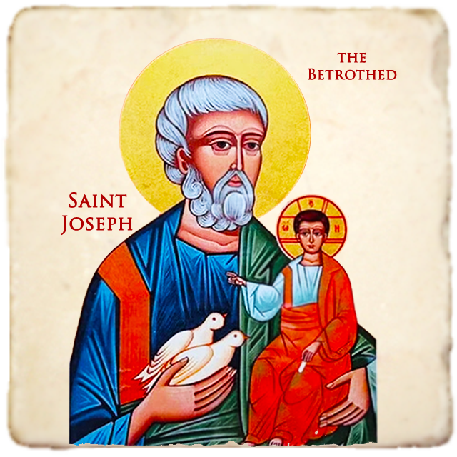 St.Joseph the Betrothed Icon,Men Saints,Marble Icon,Handmade,Prayer gift,Christian Icon