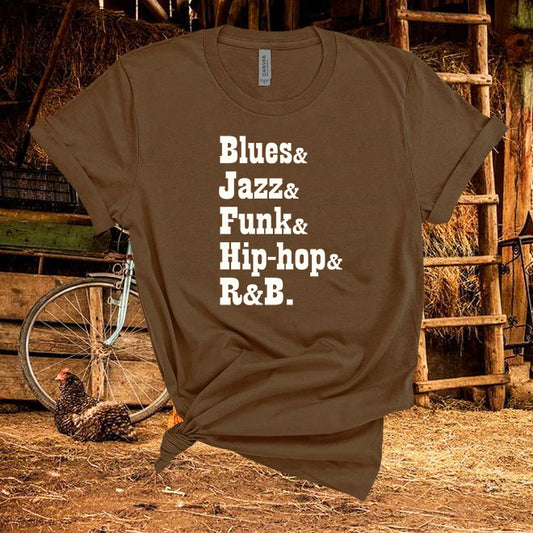 Blues Jazz Funk Hip Hop RB Tshirt