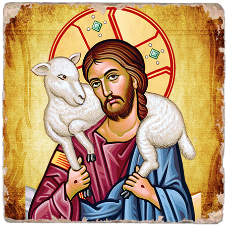 Good Shepherd Icon,Marble Icon,Handmade,Baptism gift,Christian Icon