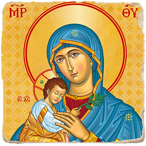 Our Lady of Peace,Marble Icon,Handmade,Baptism gift,Christian Icon