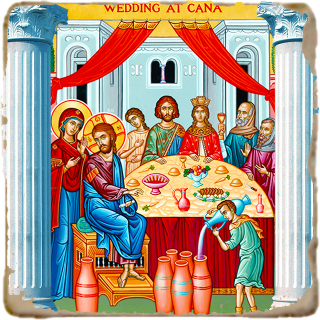Wedding at Cana Icon,Marble Icon,Handmade,Prayer gift,Christian Icon