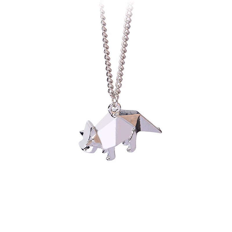 Origami Fatty Fox Gold-Silver Necklace