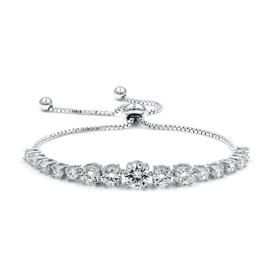 White Gold Platinum Marquise Tennis Bracelet - Denoss