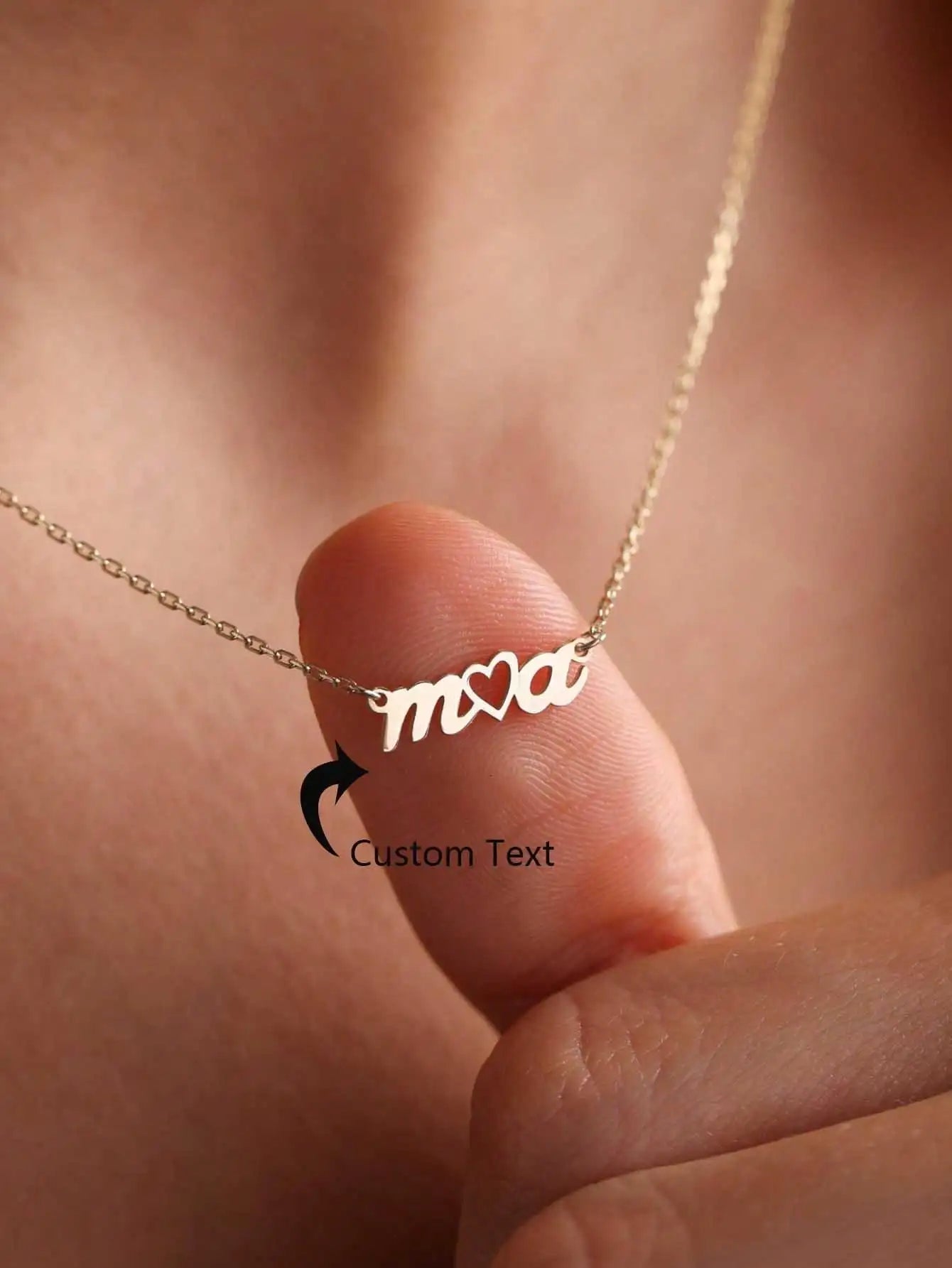 Custom Two Letters Heart Necklace For Women