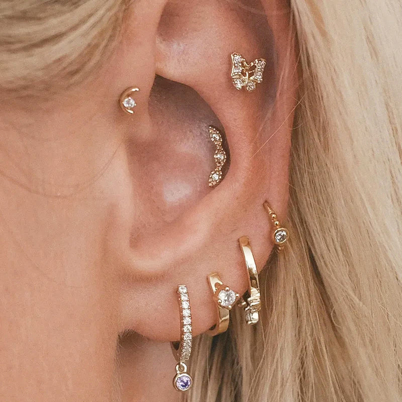 Dainty 1Piece CZ Stud Earrings