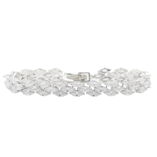 White Gold Platinum Baguette Bracelet - Denoss