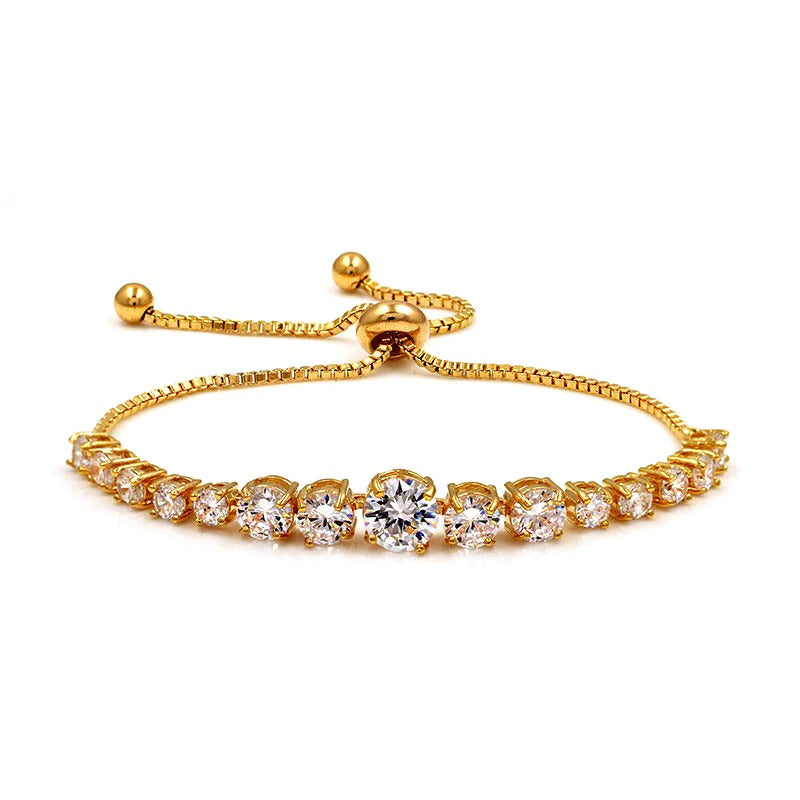 Gold Platinum Marquise Tennis Bracelet