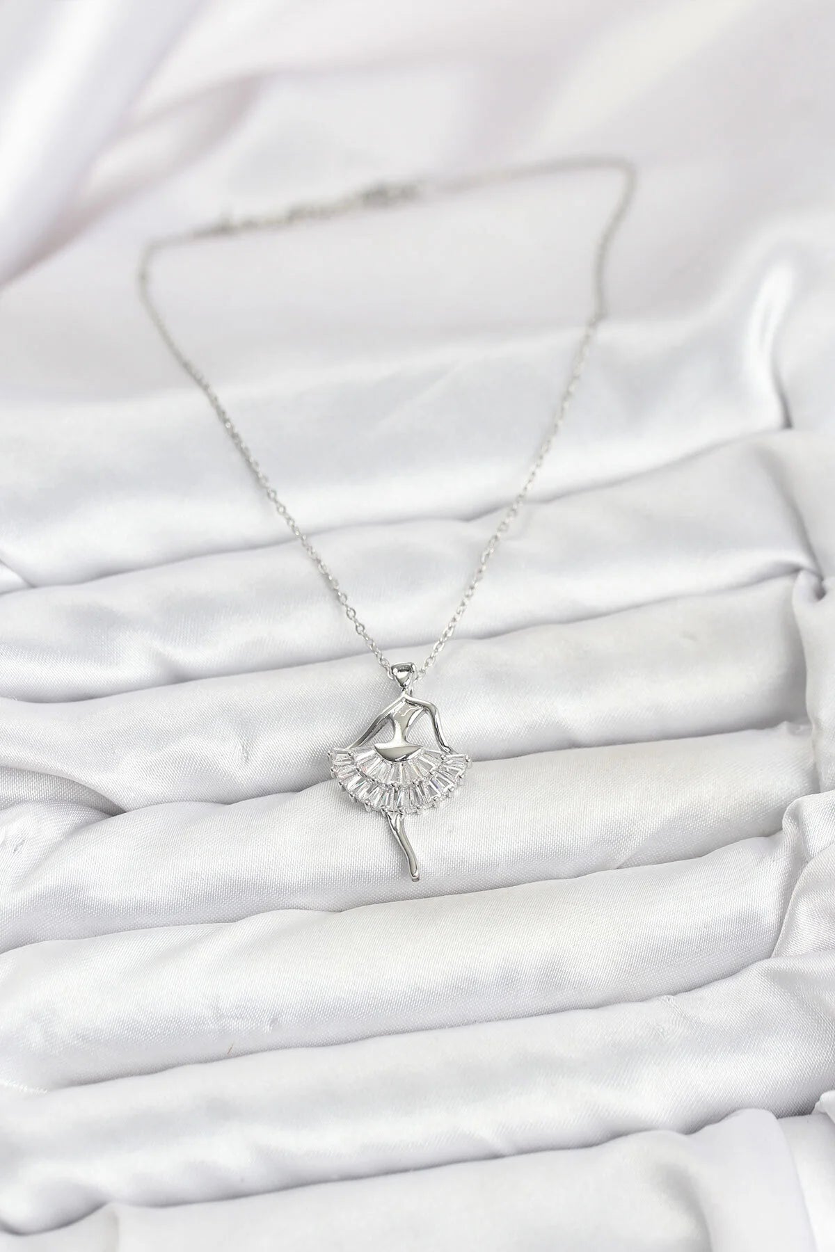 Silver Ballerina Model Women's Necklace