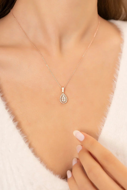 Teardrop Gold Rosegold Necklace