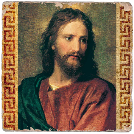 Hofmann's Portrait of Christ Icon,Marble Icon,Handmade,Baptism gift,Christian Icon