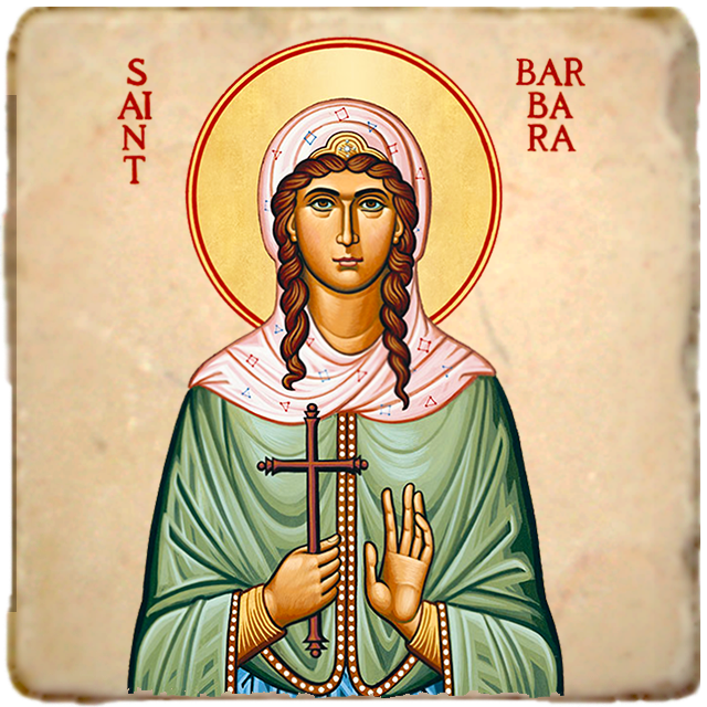 St. Barbara Icon,Women Saint,Marble Icon,Handmade,Prayer gift,Christian Icon
