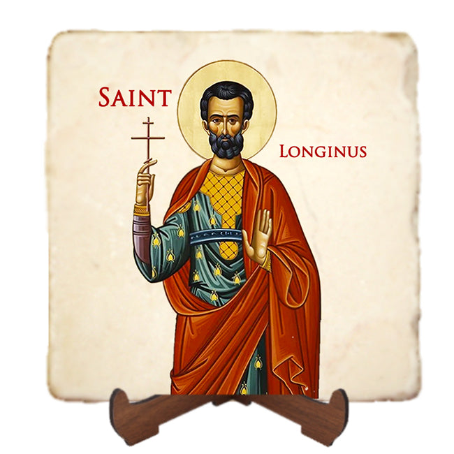 St.Longinus the Centurion Icon,Men Saints,Marble Icon,Handmade,Prayer gift,Christian Icon