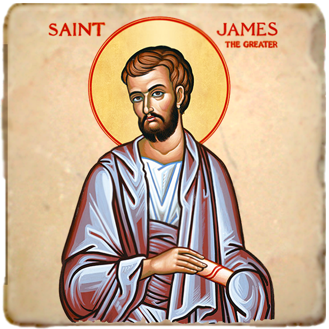 St.James the Greater Icon,Men Saints,Marble Icon,Handmade,Prayer gift,Christian Icon
