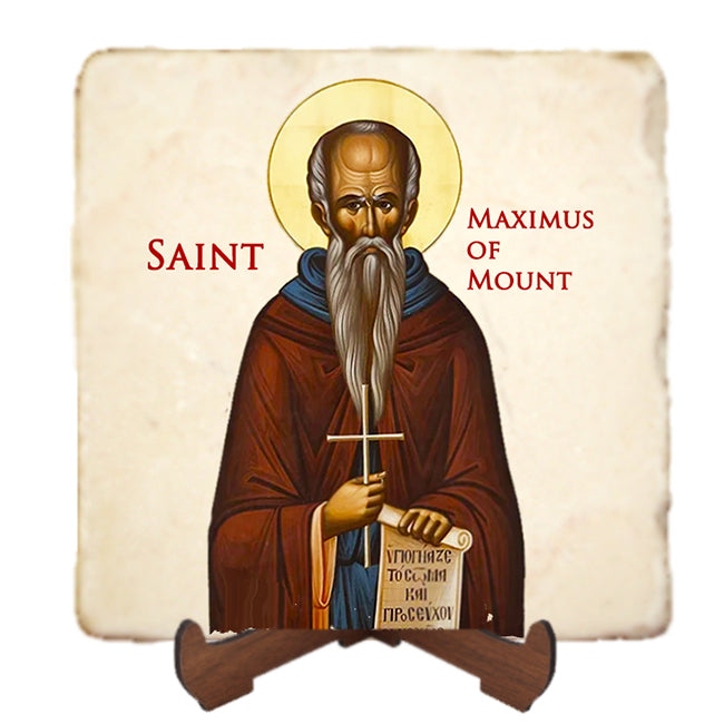 St.Maximus Icon,Men Saints,Marble Icon,Handmade,Prayer gift,Christian Icon