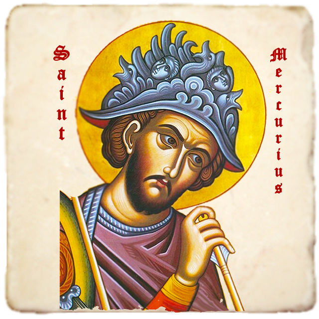 St.Mercurius Icon,Men Saints,Marble Icon,Handmade,Prayer gift,Christian Icon