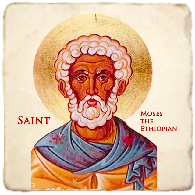 St.Moses Icon,Men Saints,Marble Icon,Handmade,Prayer gift,Christian Icon