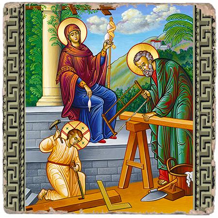 House of Nazareth Icon,Marble Icon,Handmade,Baptism gift,Christian Icon