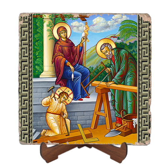 House of Nazareth Icon,Marble Icon,Handmade,Baptism gift,Christian Icon