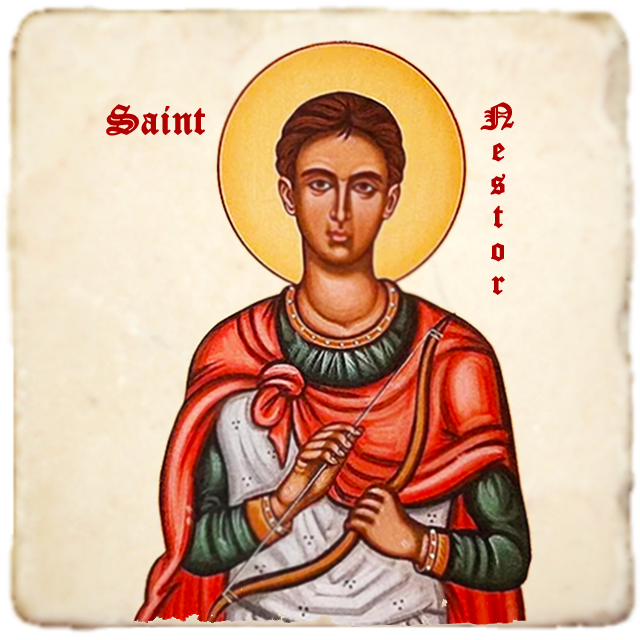 St.Nestor Icon,Men Saints,Marble Icon,Handmade,Prayer gift,Christian Icon