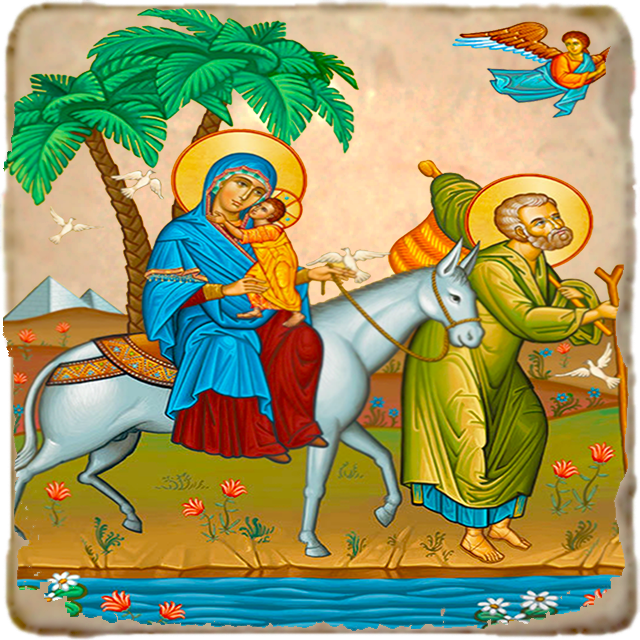 Flight Into Egypt (2) Icon,Marble Icon,Handmade,Prayer gift,Christian Icon