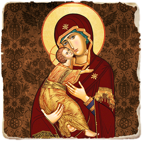 Our Lady of Vladimir,Marble Icon,Handmade,Baptism gift,Christian Icon