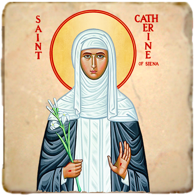 St.Catherine of Siena Icon,Women Saint,Marble Icon,Handmade,Prayer gift,Christian Icon