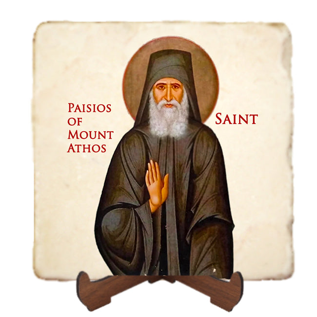 St.Paisios of Mount Athos Icon,Men Saints,Marble Icon,Handmade,Prayer gift,Christian Icon