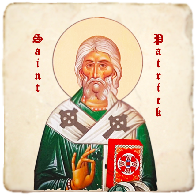 St.Patrick Icon,Men Saints,Marble Icon,Handmade,Prayer gift,Christian Icon