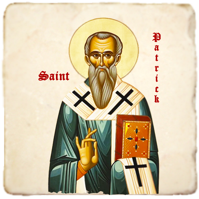St.Patrick of Ireland Icon,Men Saints,Marble Icon,Handmade,Prayer gift,Christian Icon