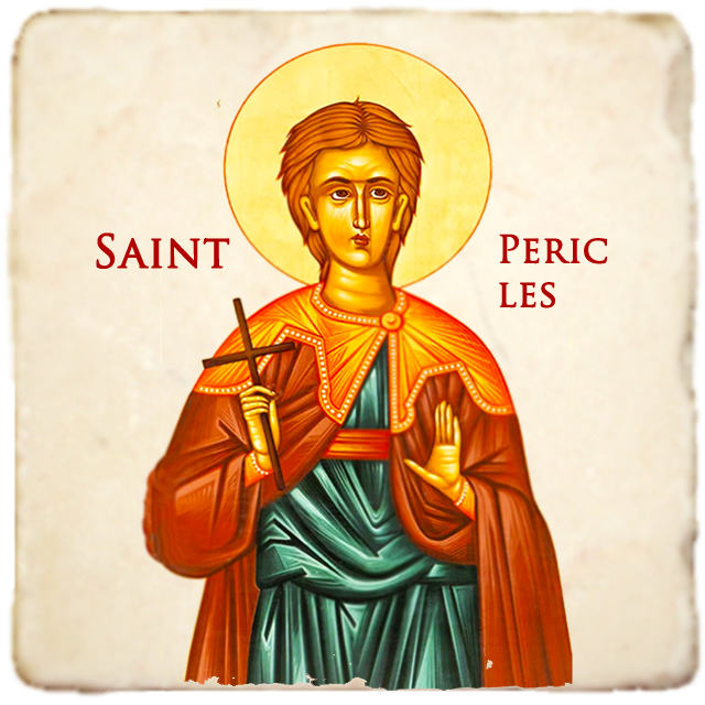 St.Pericles Icon,Men Saints,Marble Icon,Handmade,Prayer gift,Christian Icon