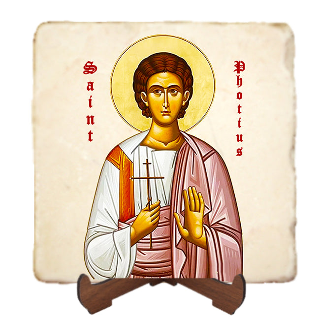 St.Photius Icon,Men Saints,Marble Icon,Handmade,Prayer gift,Christian Icon