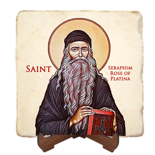 St.Seraphim Rose of Platina Icon,Men Saints,Marble Icon,Handmade,Prayer gift,Christian Icon
