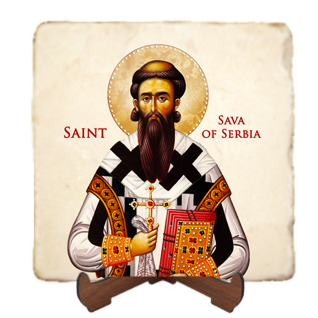 St.Sava of Serbia Icon,Men Saints,Marble Icon,Handmade,Prayer gift,Christian Icon