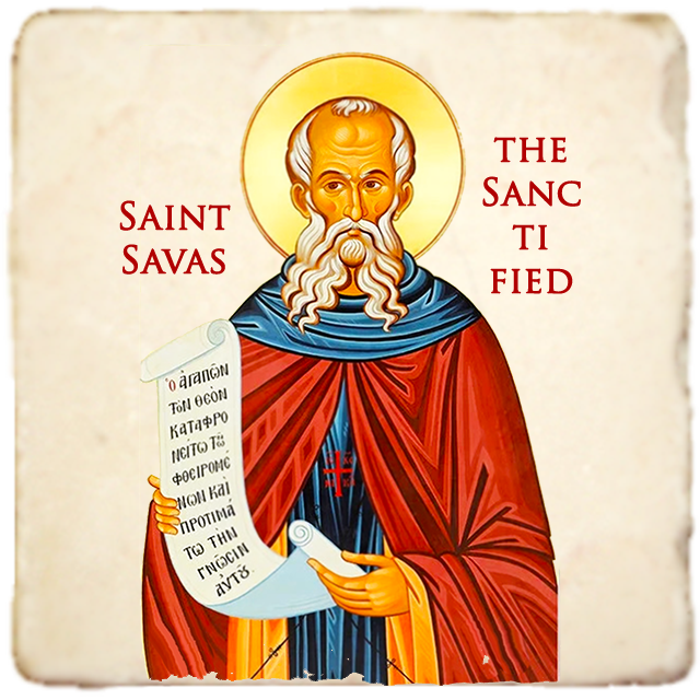 St.Savas the Sanctified Icon,Men Saints,Marble Icon,Handmade,Prayer gift,Christian Icon