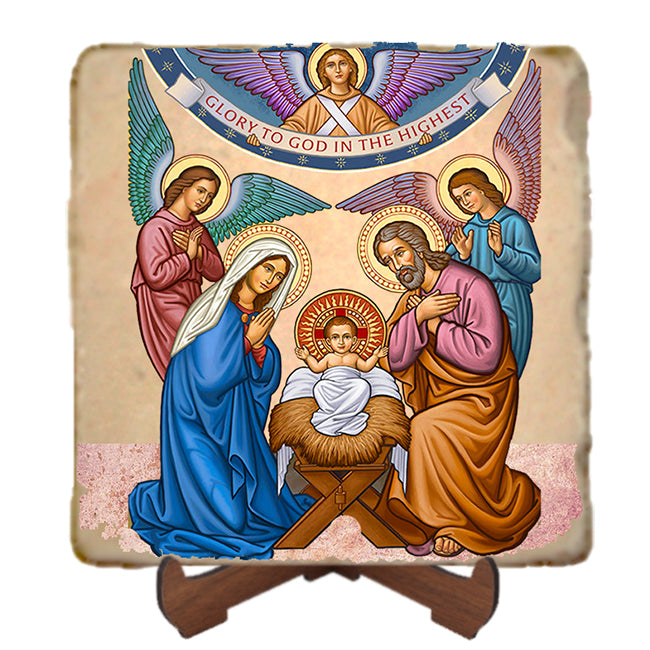 Glory to God Icon,Marble Icon,Handmade,Prayer gift,Christian Icon
