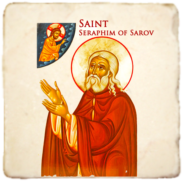 St.Seraphim Icon,Men Saints,Marble Icon,Handmade,Prayer gift,Christian Icon