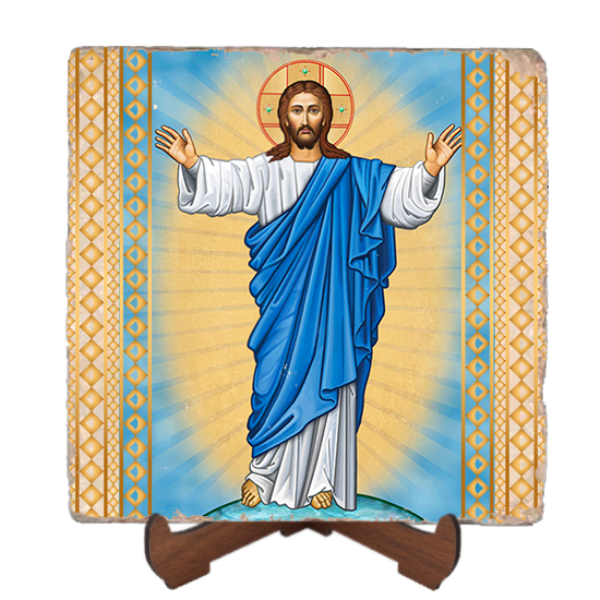 Light of the World Icon,Marble Icon,Handmade,Baptism gift,Christian Icon