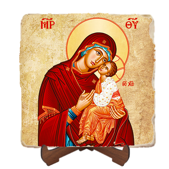 Sweet Kissing Icon,Marble Icon,Handmade,Baptism gift,Christian Icon