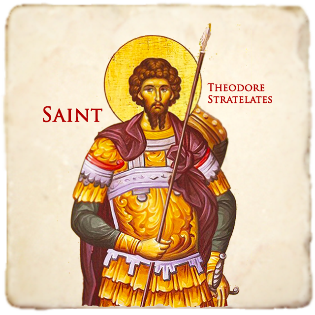 St.Theodore Stratelates Icon,Men Saints,Marble Icon,Handmade,Prayer gift,Christian Icon
