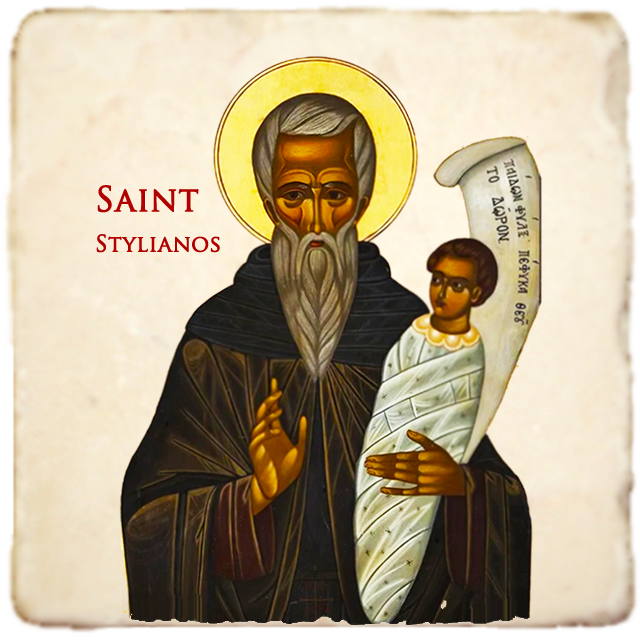 St.Stylianos Icon,Protector of Children and Orphans,Men Saints,Marble Icon,Handmade,Prayer gift,Christian Icon