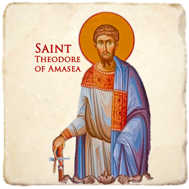 St.Theodore of Amasea Icon,Men Saints,Marble Icon,Handmade,Prayer gift,Christian Icon