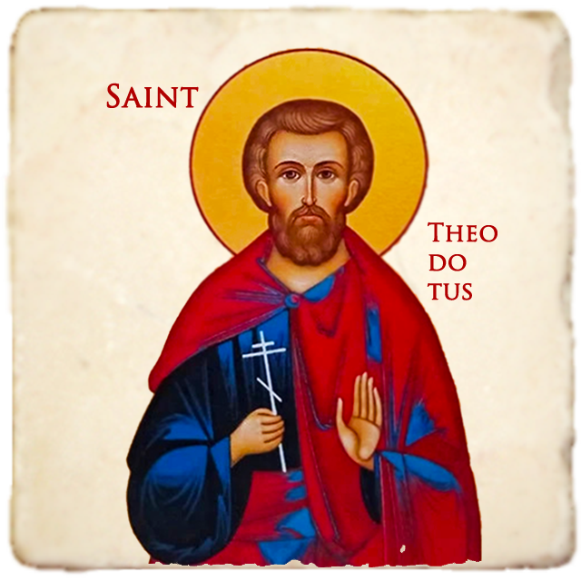 St.Theodotus Icon,Men Saints,Marble Icon,Handmade,Prayer gift,Christian Icon