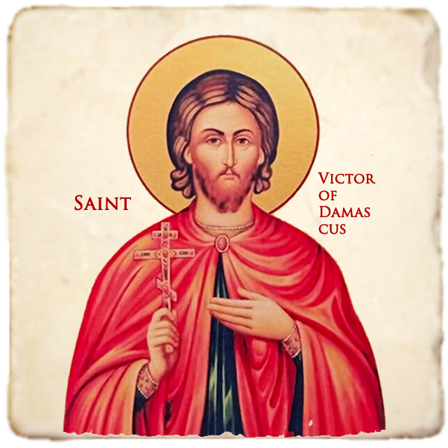 St.Victor of Damascus Icon,Men Saints,Marble Icon,Handmade,Prayer gift,Christian Icon