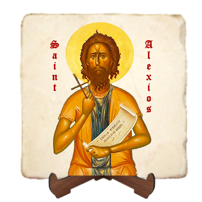 St.Alexios Icon,Men Saints,Marble Icon,Handmade,Prayer gift,Christian Icon