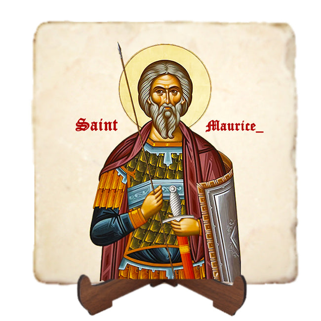 St.Maurice Icon,Men Saints,Marble Icon,Handmade,Prayer gift,Christian Icon
