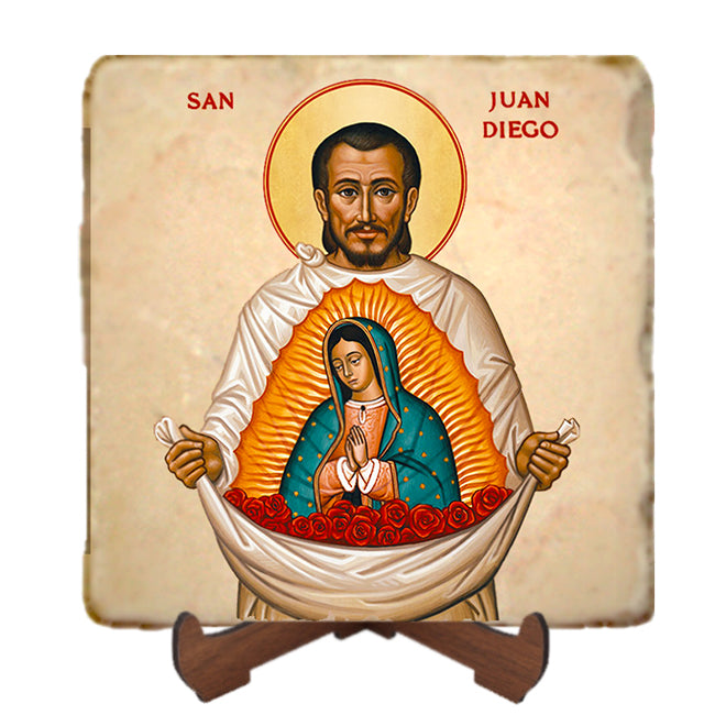 St.Juan Diego Icon,Men Saints,Marble Icon,Handmade,Prayer gift,Christian Icon